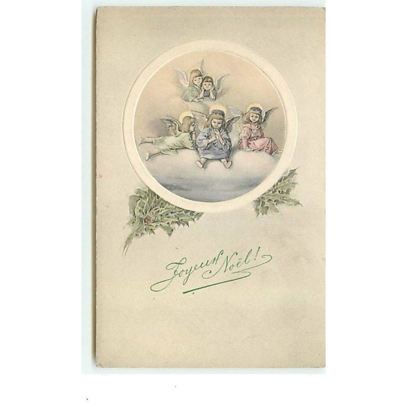 n°5895 - Joyeux Noël - Anges dans un médaillon n°3