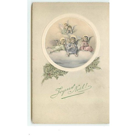 n°5895 - Joyeux Noël - Anges dans un médaillon n°3