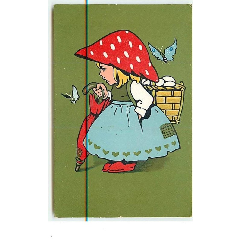 n°5898 - Fillette avec un chapeau champignon