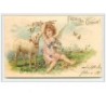 n°5936 - Carte Gaufrée - Fröhliche Ostern - Ange et mouton
