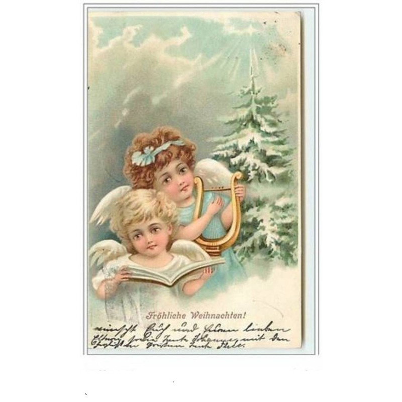 n°5943 - Fröhliche Weihnachten -Angelots avec une lyre