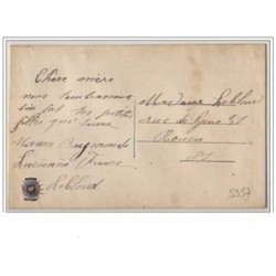 n°5957 - Carte Brodée - Bonne Fête - Trèfles et noeud tricolore
