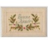 n°5958 - Carte Brodée - Bonne Année - Fleurs blanches