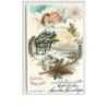 n°5988 - Fröhliche Weihnachten - DeuxTêtes d'anges au dessus d'un paysage enneigé