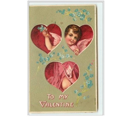 n°600 - Carte Gaufrée - To my Valentine - Angelot