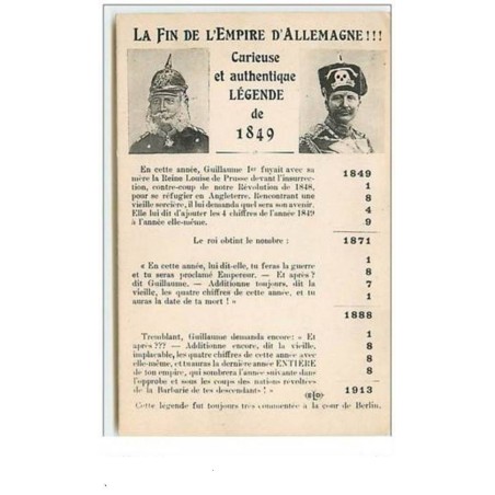 n°6011 - La Fin de l'Empire d'Allemagne - Curieuse et authentique légende  de 1849 - Guillaume