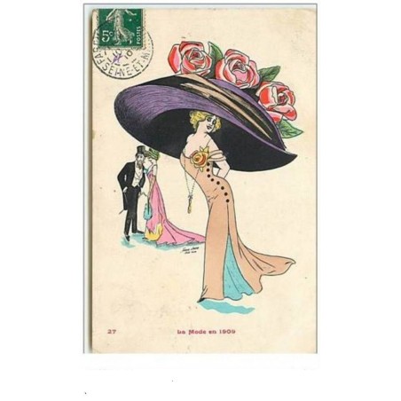 n°6020 - Xavier Sager - La Mode en 1909 - Femme avec chapeau