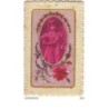 n°10202 - Carte Brodée - Fleurs et photo d'une fillette dans un médaillon
