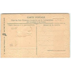 n°12173 - Carte Gaufrée - Heureuses Année - Chat regardant un papillon