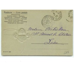 n°6117 - Carte Gaufrée - Portrait d'une femme - Entourage doré