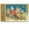 n°6142 - Carte Gaufrée - A Merry Christmas - Père Noël dans une voiture remplie de jouets
