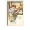n°6147 - Carte Gaufrée - Birthday Best Wishes - Enfants cueillant des fleurs