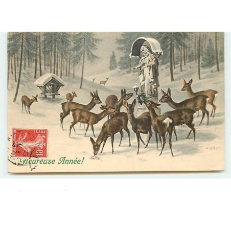 n°12177 - MM Vienne n°472 - Heureuse Année - Biches et Vierge Marie - R. Ulreich