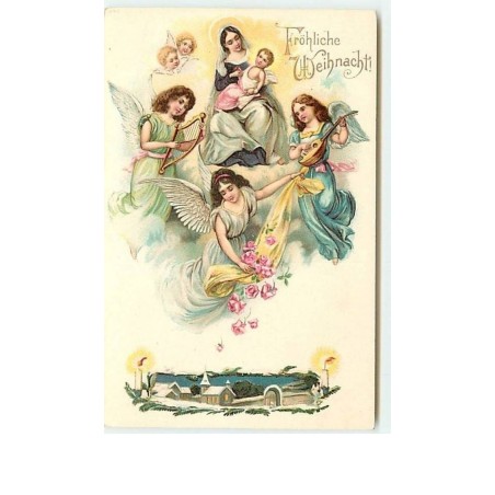 n°6233 - Fröhliche Weihnachten - Anges - Nativité