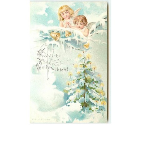 n°6236 - Fröhliche Weihnachten - Angelots - Cloches et sapin
