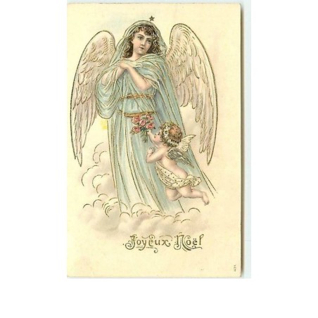 n°6239 - Carte Gaufrée - Joyeux Noël - Ange et Angelot