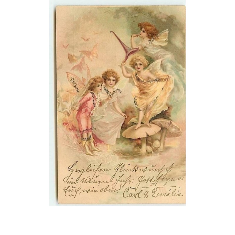 n°6248 - Ellen Clapsaddle - Angelots, elfes, champignons
