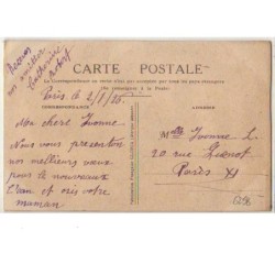 n°6258 - Carte Brodée avec pochette saumon - Fleurs bleues