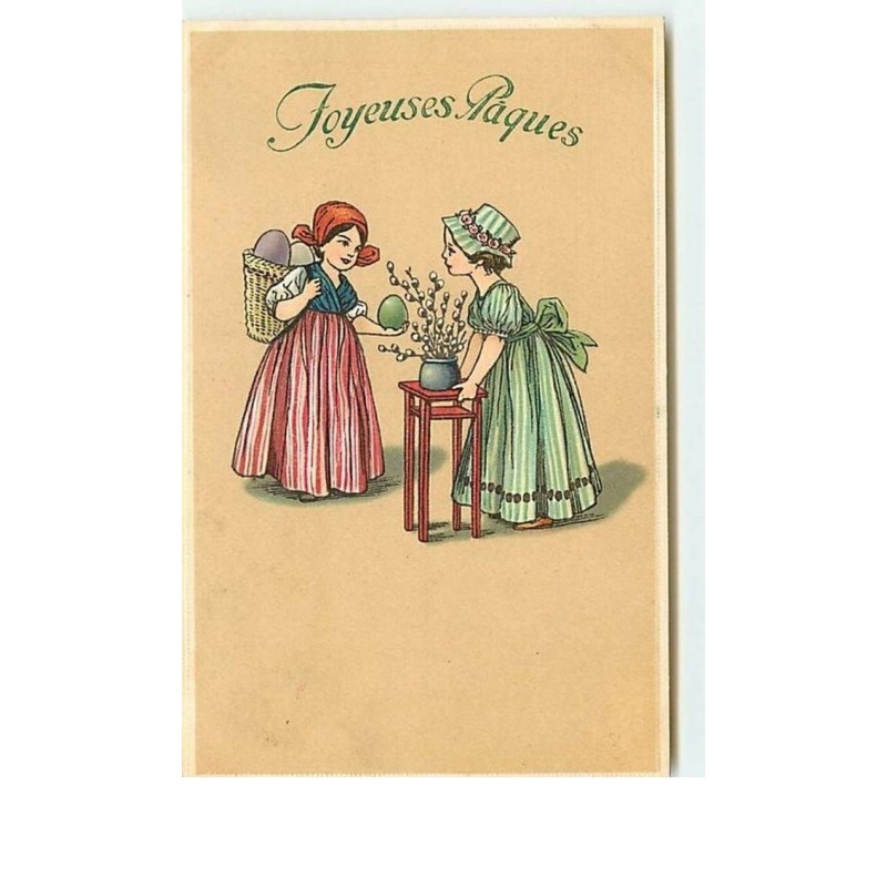 n°12184 - Joyeuses Pâques - Deux jeunes filles