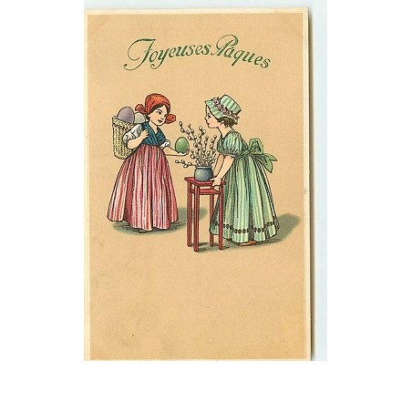 n°12184 - Joyeuses Pâques - Deux jeunes filles