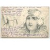 n°6273 - B. Patella - Art Nouveau - Femme  et héron