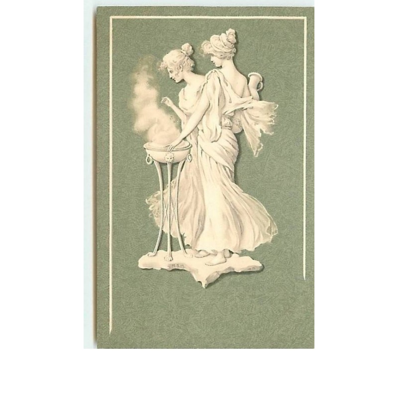 n°6318 - MSM - Couple de femmes dont une avec une amphore - Meissner & Buch