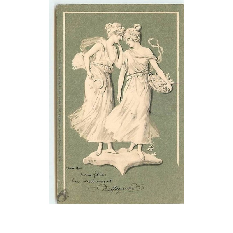 n°6319 - MSM - Couple de femmes dont une avec une serpe - Meissner & Buch