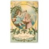 n°6325 - Carte Gaufrée - Joyeux Noël - Ange gardien écoutant un garçon jouant de la trompette