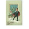 n°12194 - Carte Gaufrée - Fröhliche Weihnachten - Garçon tirant une fillette sur une luge