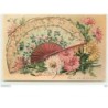 n°10205 - Carte Gaufrée - Bonne Fête - Eventail - paillettes