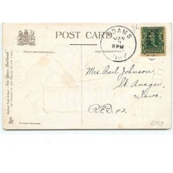 n°6339 - Carte Gaufrée - A happy New Year to you - Enfants buvant du champagne