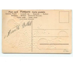 n°6340 - Carte Gaufrée - Bonne Année - Sacs de Pièces - Haltères