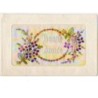 n°6356 - Carte Brodée - Bonne Année - Bouquets de violettes