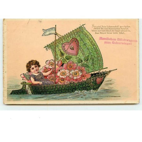 n°6395 - Angelot dans une barque