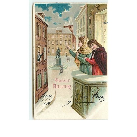 n°6431 - Prosit Neujahr - Femmes au balcon