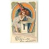 n°6440 - Carte Gaufrée - Godt Nytt Ar - Fillette, elfe - 1er Janvier