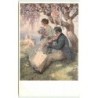 n°12306 - MM Vienne n°1324 - Cupidon dans un arbre écoutant un homme jouant du violon pour une jeune femme
