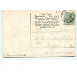 n°6492 - Carte Gaufrée - Viel Glück im neuen Jahre - Angelot avec un sac de pièces d'or