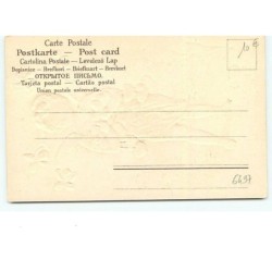 n°6497 - Carte Gaufrée - Godt Nytt Ar - Angelot avec des coeurs