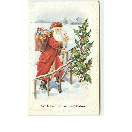 n°6577 - Carte Gaufrée - With best Christmas Wishes - Santa Claus