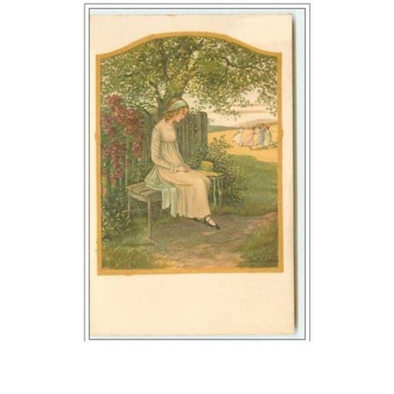 n°659 - Pauli Ebner - Femme pensive sur un banc