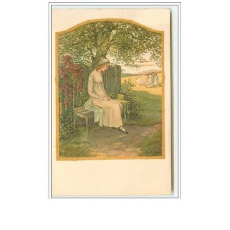 n°659 - Pauli Ebner - Femme pensive sur un banc