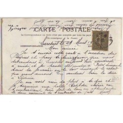 n°6609 - Carte Brodée - Heureuses Pâques - Oeuf suspendu