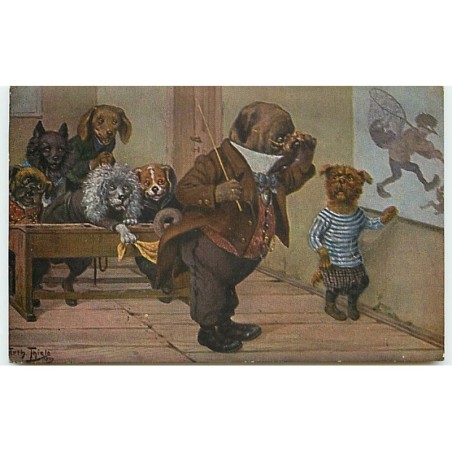 n°6669 - Arthur Thiele - Chiens habillés - Ecole