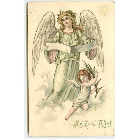 n°6681 - Carte Gaufrée - Joyeux Noël - Ange et angelot
