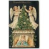 n°6684 - Carte Gaufrée - Gesegnete Weihnachten - Nativité - Anges