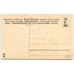 n°6689 - Carte Gaufrée - Bonne Année - Enfant avec un cochon