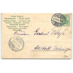 n°6700 - Carte Gaufrée - Angelot cachetant une enveloppe avec de la cire