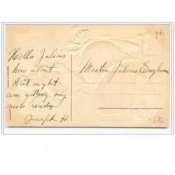 n°672 - Carte Gaufrée - Easter Greetings - Coq et cloche