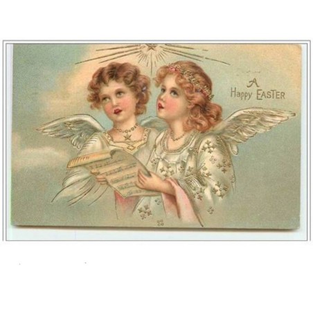 n°673 - Carte Gaufrée - A Happy Easter - Anges
